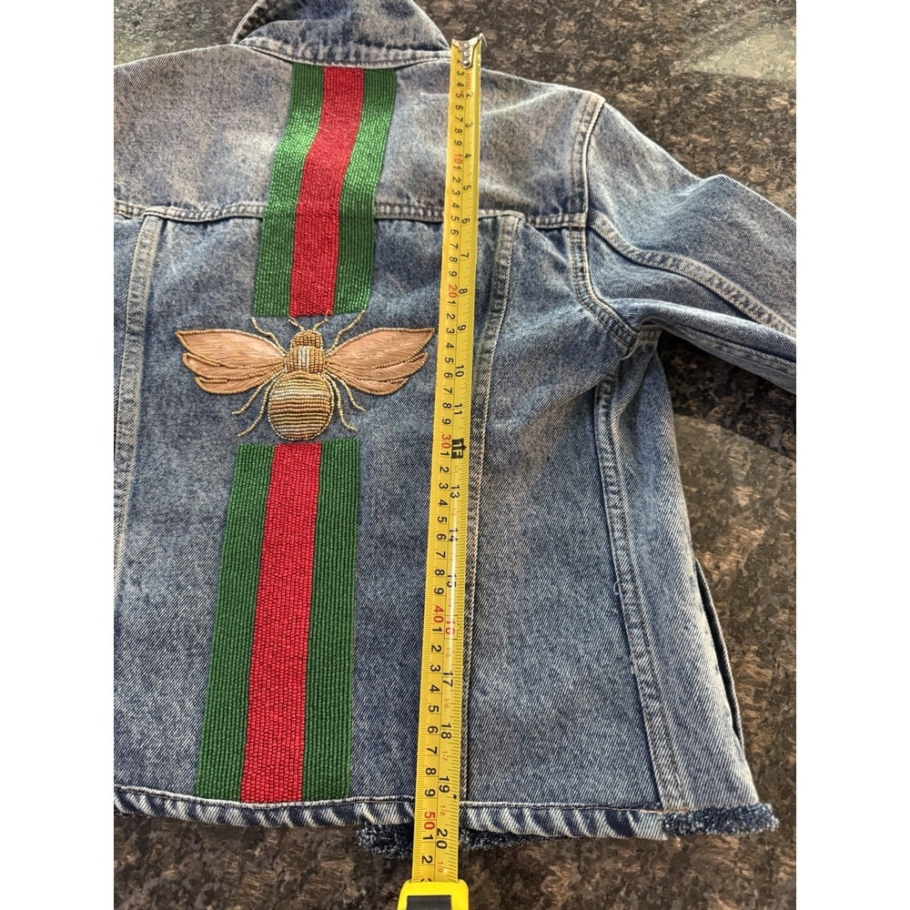 GOLDEN BEE DENIM JACKET. Pre Loved Size Small Denim. - Picture 10 of 12